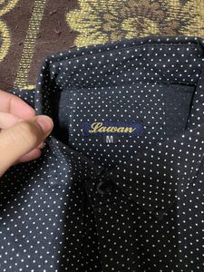 Black Shirt With White Small Dots All Over