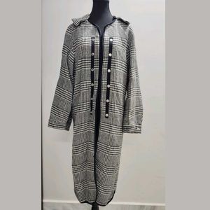 Houndstooth Long Coat