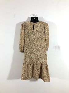 Cream Printed A-Line Dress(Women’s)
