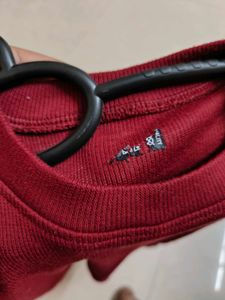 Ribbed Knit Top - Burgundy