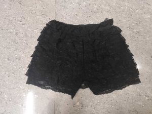 Black Lacey Pinteresty Ruffle Shorts
