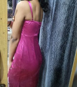 THRIFTED Pink SATIN DRESS