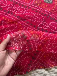 Red Bandhani Saree
