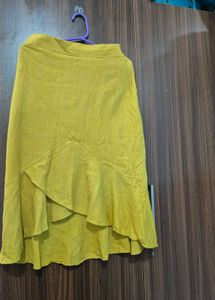 Yellow Asymmetrical Skirt