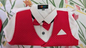 Party wear suit with bow tie and cap for boys