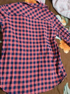 Red &amp; Navy Check Shirt for women