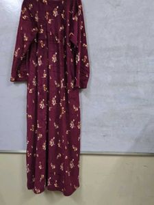 Floral Print night maxi With Dupatta