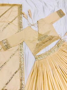 Ivory &amp; Gold Lehenga Set