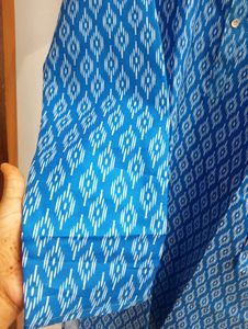 NEW MEN&#39;S BLUE PRINTED KURTA
