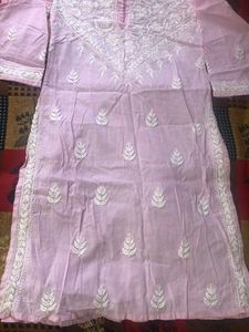 Pink Chikankari Kurta