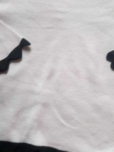 White &amp; Black Trim Knit Top