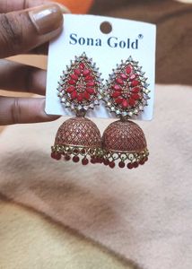 Fashion Gold Plated Austrian Stone Jhumki Earrings