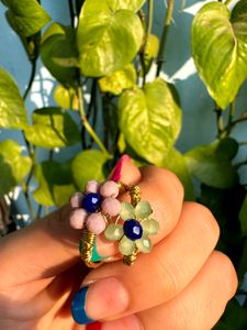 Beads Flower Ring ,Affordable, Stylish, Handmade.