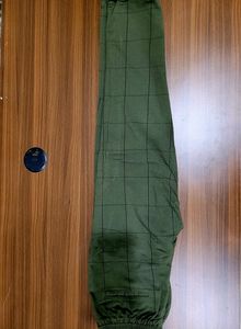 Olive Green Plaid Trousers From Pantaloons