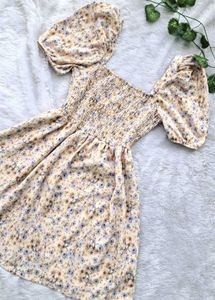 H&amp;M Smocked Floral Dress