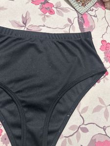 Black High-Waisted Swim Bottoms