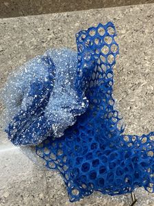 Unique Blue Textured Fabric Piece