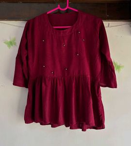 Burgundy Empire Top