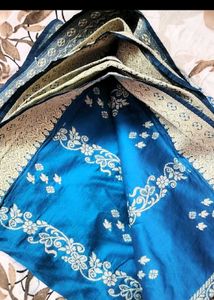 Teal Banarasi Silk Saree
