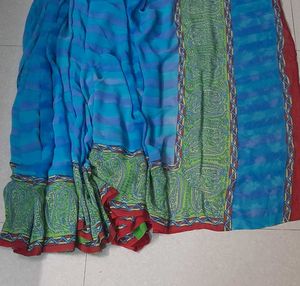 Blue &amp; Green Saree
