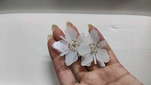 white floral earrings