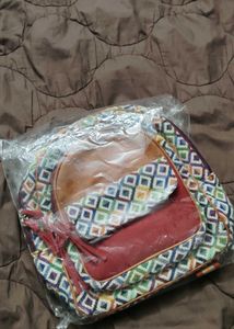 Cotton And Vegan Leather Bag