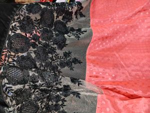 Beautiful Designer Saree Two Colour Net Design