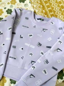 Lilac Graphic Print Sweatshirt