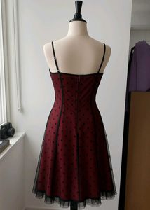 Maroon Polka Dot Mini Dress