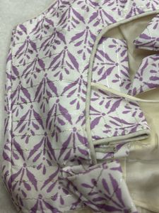 Elegant Purple &amp; White Blouse