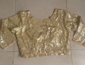 Golden Sequin Party Blouse