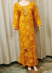 Floral Yellow Kurta Set