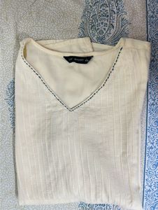 Cream Short Sleeve Top