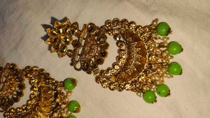 Gold Plated Thappa Jadau Kundan Earrings
