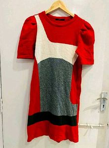 Color Block Mini winter Dress