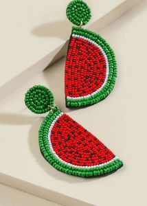 Watermelon Beaded Earrings