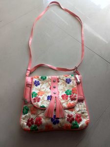 Floral Embroidered Sling Bag