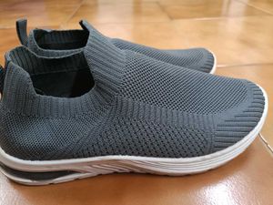 Gray Knit Sneakers