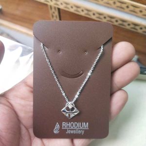 Pure Silver Rhodium Chain pendant Necklace