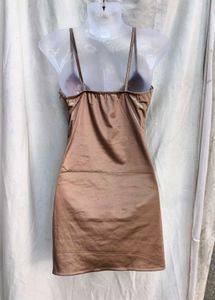 91511. Elegant Brown Mini Dress