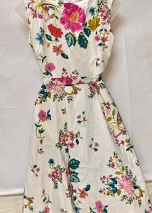 New High Low Floral Print Dress For Medium Size