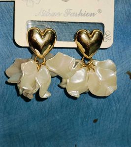 Heart Petal Drop Earrings (Best Quality)