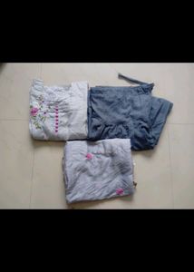 Grey Kurta Set With Duppata
