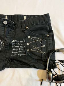 gothic y2k Black Shorts