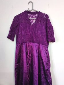 Maxi Satin And Netted Dress - BRIDESMAID, WEDDING