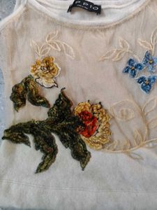 Embroidered Floral Tank Top