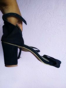 Blue Block Heel Sandal
