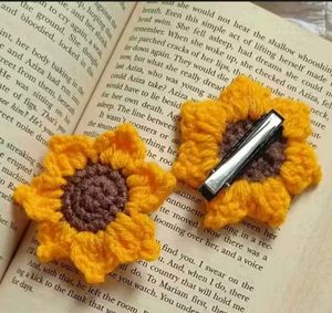 Crochet Sunflower Hair Clip