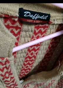 woolen anarkali set with stoll