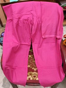 Block Print Pink Kurti Set with Bottom And Dupatta